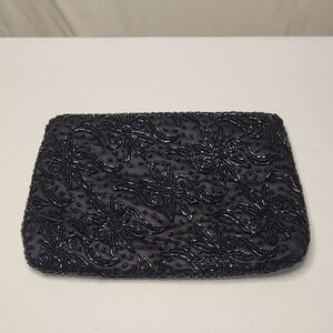 Vintage Black Beaded Clutch